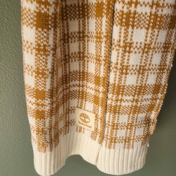 Timberland Plaid Scarf in Camel and Cream - Picture 3 of 4